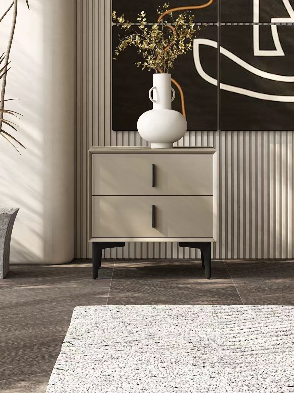 欣家居 中纖板 松木抽 仿皮 碳素鋼五金腳 床頭櫃 LPGN176