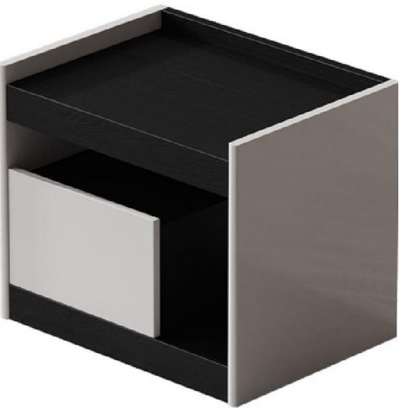 欣家居 E1級中纖板 啞光淺灰色  松木抽鬥 床頭櫃 LPGN211FD