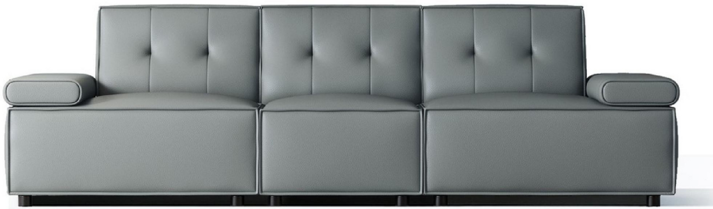 欣家居 實木 生態真皮 碳素鋼腳 四人位沙發 LPS0523FA