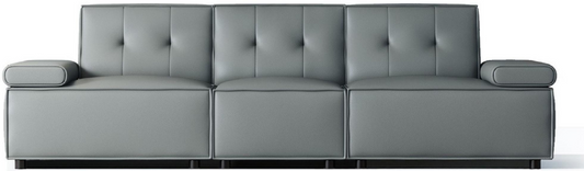 欣家居 實木 生態真皮 碳素鋼腳 四人位沙發 LPS0523FA