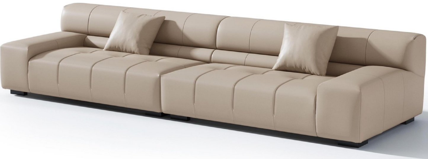 欣家居 實木 羽絨 生態皮 塑料合金腳 四人位沙發 LPS0529FC