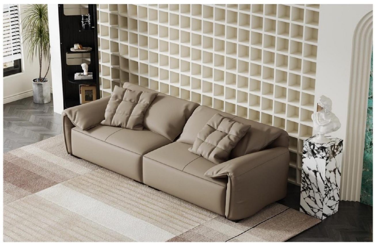 欣家居 實木 高回彈 海綿 生態皮 四人位沙發 LPS0531FC