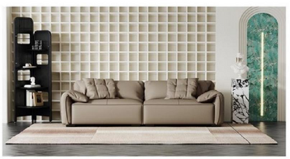 欣家居 實木 高回彈 海綿 生態皮 四人位沙發 LPS0531FC