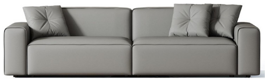 欣家居 實木框架 羽絨 生態皮 不銹鋼腳 四人位沙發 LPS0535FC