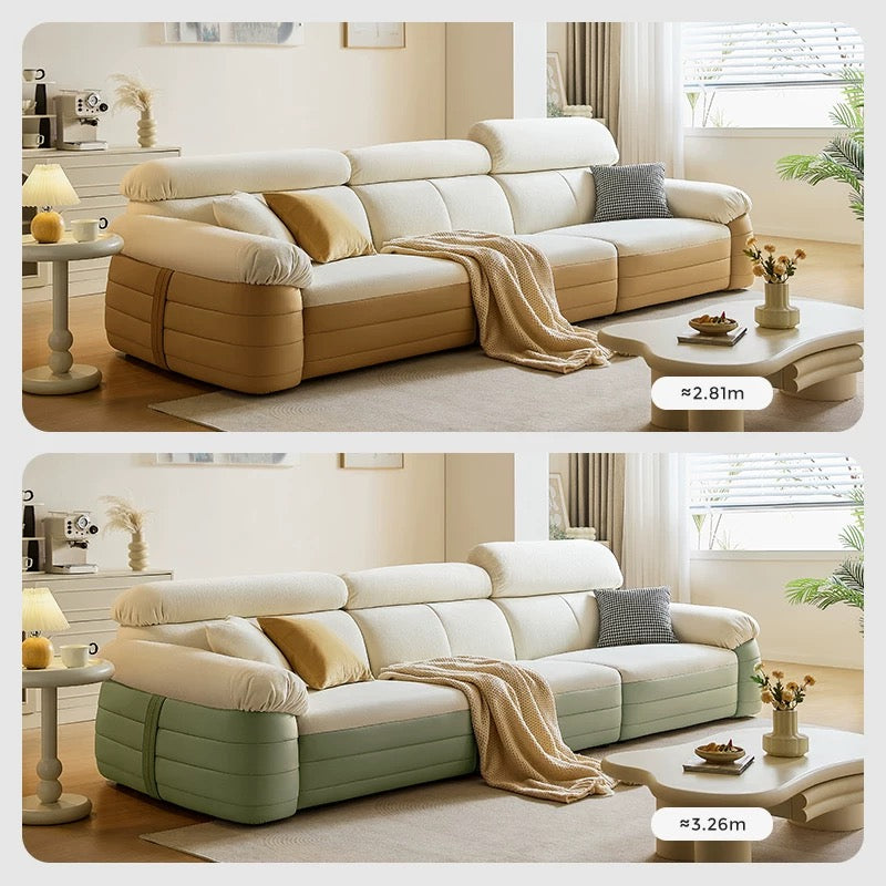 欣家居 實木 羽絨 雪尼爾布 超遷皮 四人位沙發 LPS0560