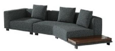 欣家居 實木 高密度海綿 高級棉麻 不銹鋼 1+3轉角沙發 LPS0567FD