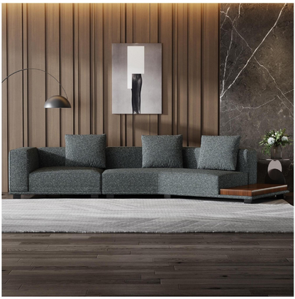 欣家居 實木 高密度海綿 高級棉麻 不銹鋼 1+3轉角沙發 LPS0567FD