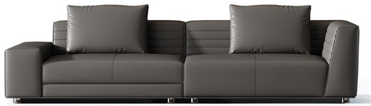 欣家居 實木 高密度海綿 真皮 不銹鋼五金 四人位沙發 LPS0568FD