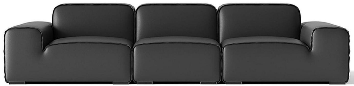 欣家居 實木框架 高密度海綿 真皮 合金 四人位沙發 LPS0573FD