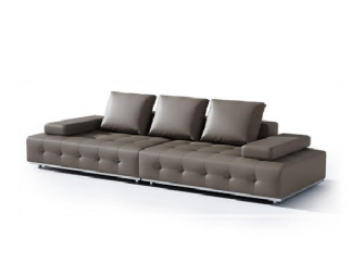 欣家居 實木框架 高密度海綿 真皮 不銹鋼五金 四人位沙發 LPS0574FD