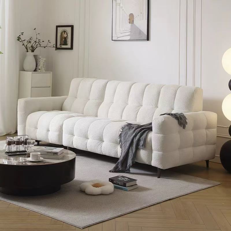 欣家居 泰迪絨質感布料 進口落葉松 功能四人位沙發（右電機）LPS0636