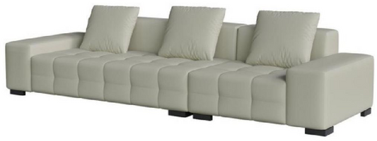 欣家居 實木 生態真皮 合金腳 四人位沙發 LPS0664