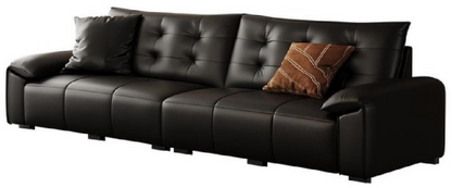 欣家居 實木 生態真皮 合金腳 四人位沙發 LPS0677