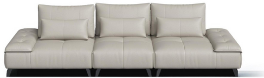 欣家居 實木框架 真皮 不銹鋼五金 塑料合金 四人位沙發 LPS0705