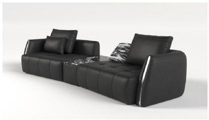 欣家居 實木 高密度海綿 生態真皮 碳素鋼 沙發 TPS0742