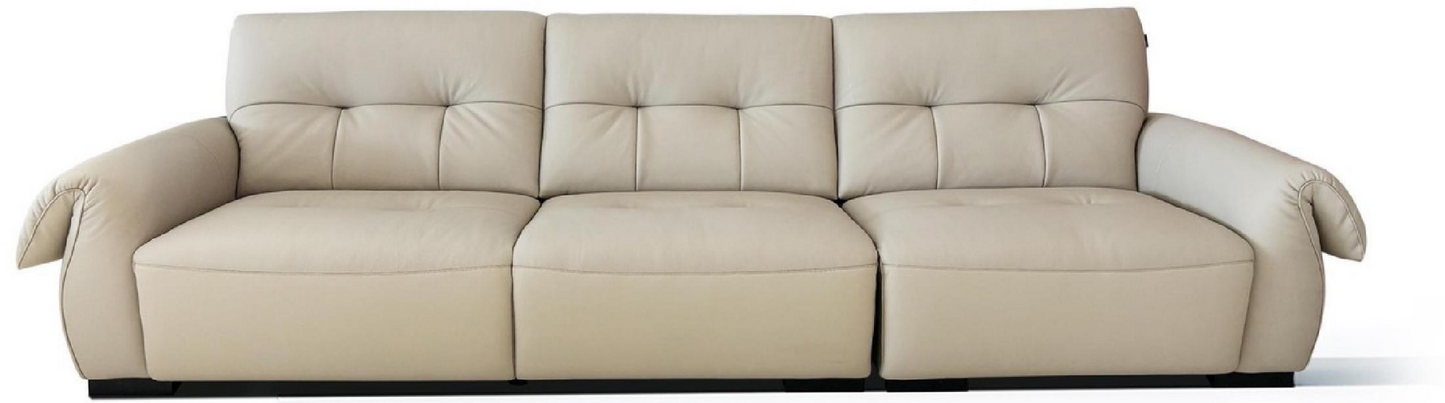 欣家居 實木 高回彈海綿 頭層真牛皮 實木腳 四人位沙發 LPS0774