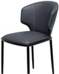 欣家居 仿真皮 高回彈海綿 啞光黑砂碳素鋼腳 餐椅 LPYX736