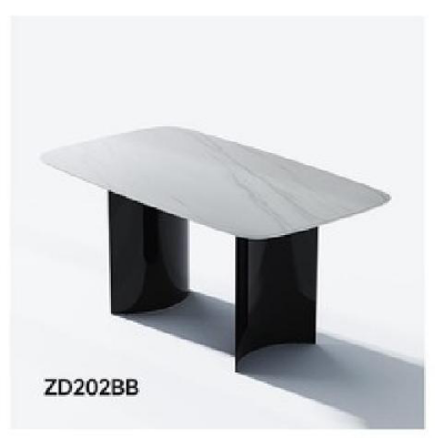 欣家居 碳素鋼底架 中纖板底板 雪山白巖板 餐桌 LPZD202BB