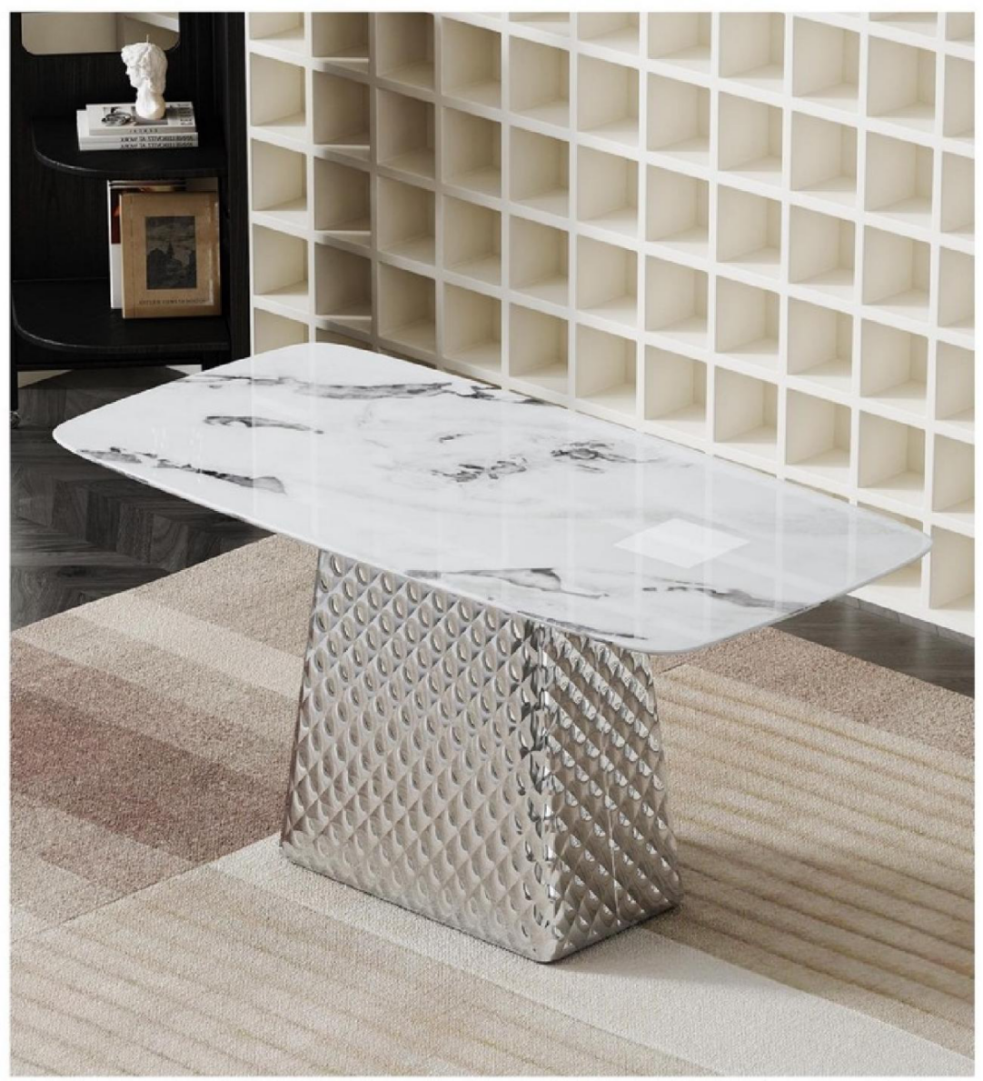 欣家居  超晶石 中纖板 201原色不銹鋼 餐桌 LPZD227FC