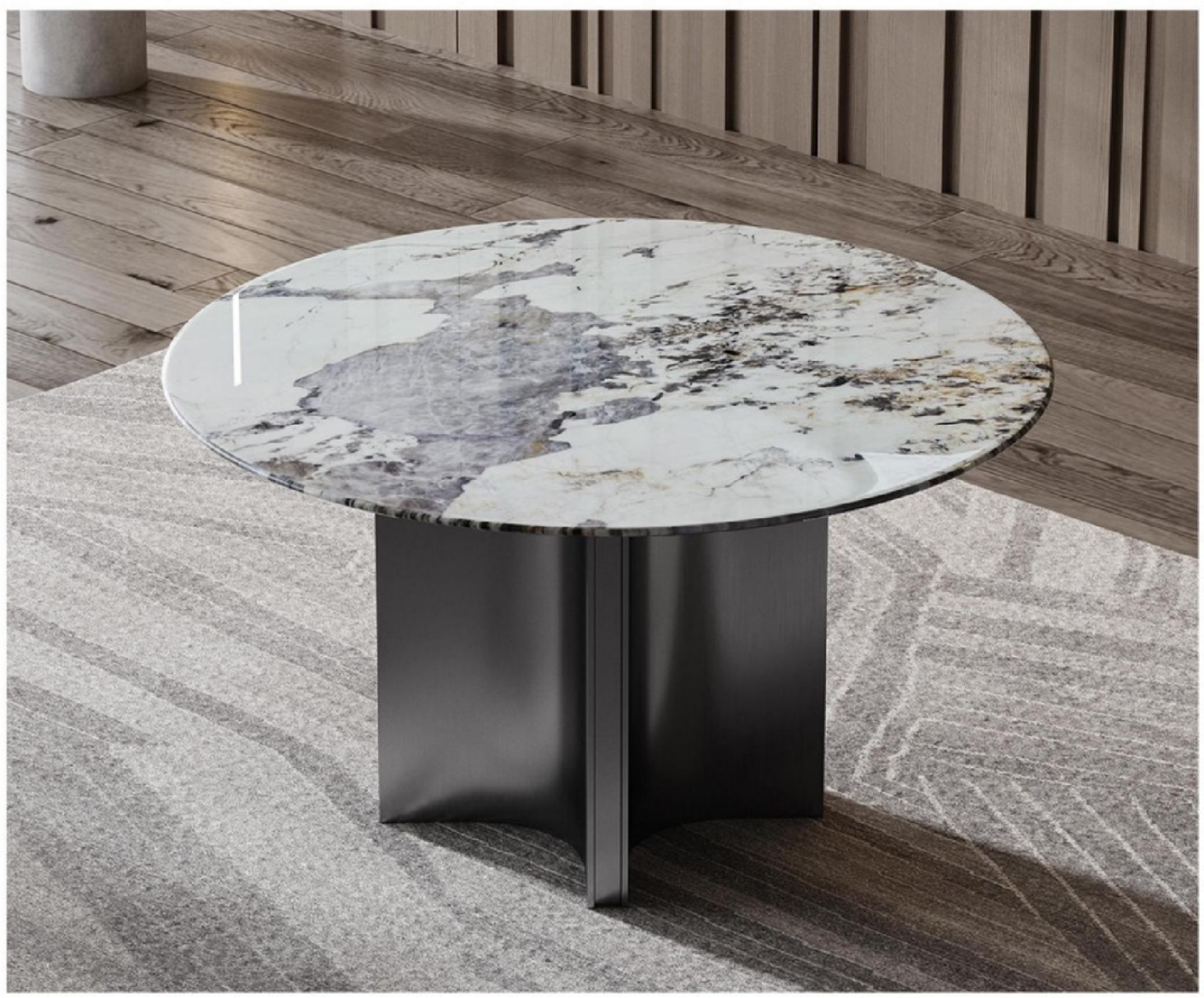 欣家居 潘多拉超晶石 中纖板 201鏡面不銹鋼 餐桌 LPZD231FD