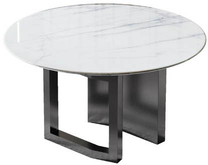 欣家居 威尼斯棕超晶石 中纖板 黑鈦拉絲 餐桌 LPZD233FD