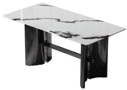 欣家居 熊貓白超晶石 中纖板 201鏡面不銹鋼 餐桌 LPZD234FD