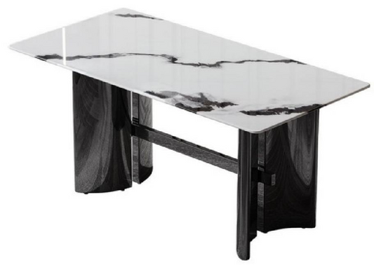 欣家居 熊貓白超晶石 中纖板 201鏡面不銹鋼 餐桌 LPZD234FD