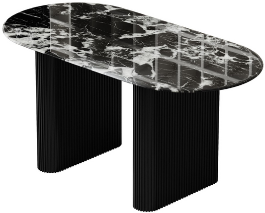 欣家居 寶格麗超晶石 中纖板 波浪板 餐桌 LPZD239FC