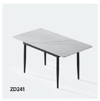 欣家居 雪山石巖板 啞光黑砂碳素鋼底座 伸展功能件 餐桌 LPZD241