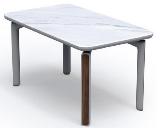 欣家居 微晶石 黑胡桃木皮 金屬烤漆 餐桌 LPZD271