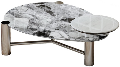 欣家居 201不銹鋼架 三胺底板 微晶石 茶幾 LPZE430FC