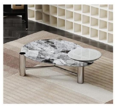 欣家居 201不銹鋼架 三胺底板 微晶石 茶幾 LPZE430FC