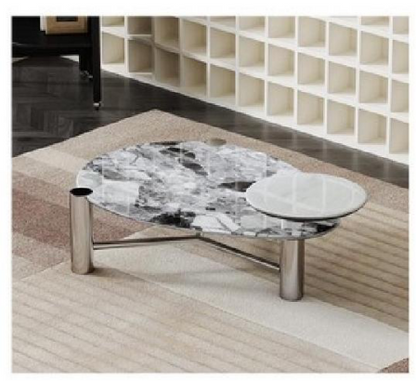 欣家居 201不銹鋼架 三胺底板 微晶石 茶幾 LPZE430FC