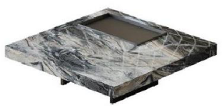 欣家居 威尼斯棕超晶石 實木 碳素鋼五金腳 茶幾 LPZE436FC