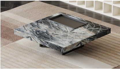 欣家居 威尼斯棕超晶石 實木 碳素鋼五金腳 茶幾 LPZE436FC