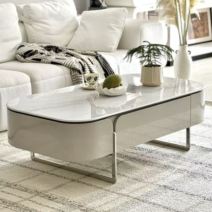 欣家居 A89微晶石 E1級中纖板 201不銹鋼 松木抽鬥 茶幾 LPZE461