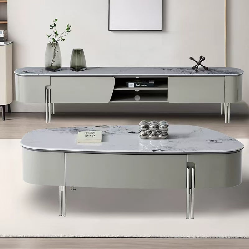 欣家居 潘多拉微晶石 E1級中纖板 201不銹鋼 松木抽鬥 茶幾 LPZE462