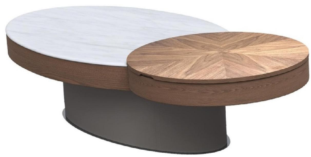 欣家居 E1級中纖板 201不銹鋼 彩晶石 升降茶幾 LPZE523