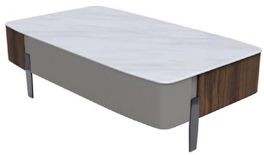 欣家居 微晶石 黑胡桃木皮 五金 茶幾 LPZE527