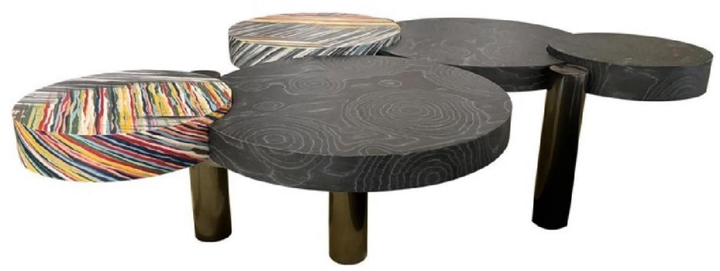 欣家居 中纖板 201 不銹鋼 組合茶幾 LPZE554